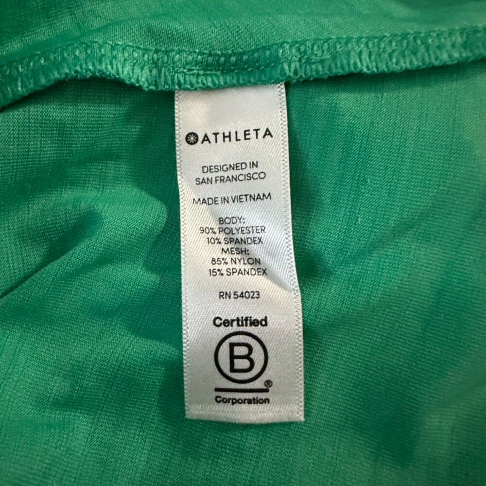 Athleta Green Quarter Zip Long Sleeve Athletic Top Women's Size XS Activewear - Picture 6 of 9